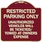 Signmission Restricted Parking Only Unauthorized Vehicles Will Be Ticketed Towed Owners Expense, BU-1818-22977 A-DES-BU-1818-22977 - alternate 1